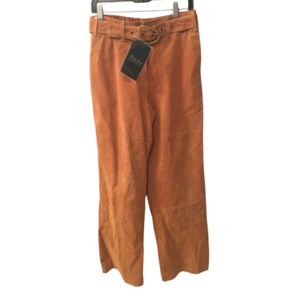 Terry Lewis Classic Luxuries Pants - Rare NWT Terry Lewis Classic Luxuries Leather Suede Pants Brass Hardware